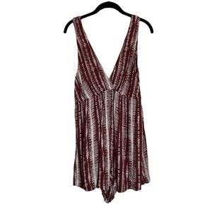 Wild Fable Maroon & Cream V-Neck Shorts Romper Juniors XXL